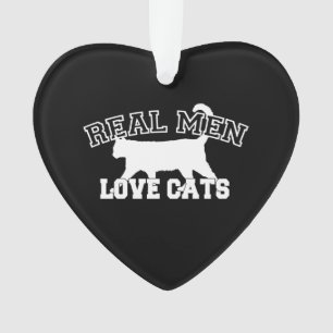 Echte Mannen Love Cats Silhouette Ornament