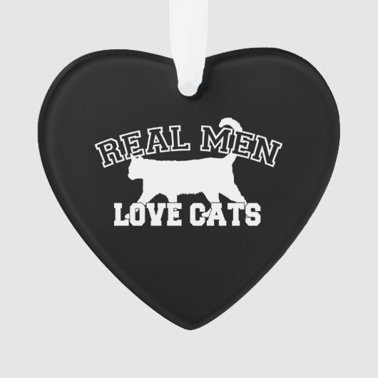 Echte Mannen Love Cats Silhouette Ornament (voorkant)