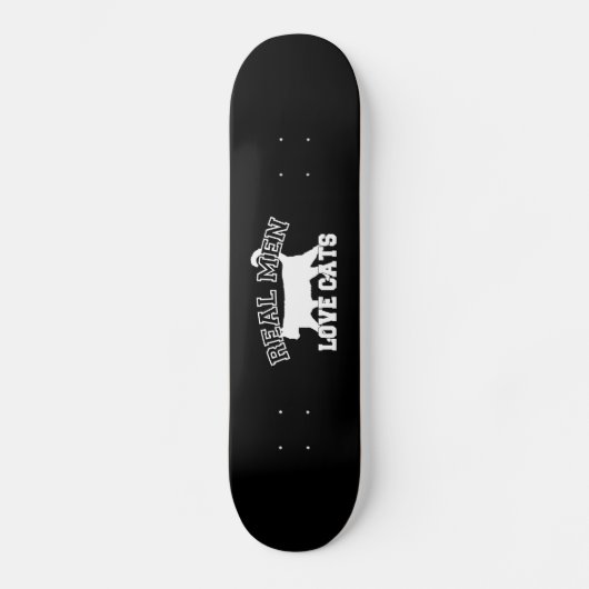 Echte Mannen Love Cats Silhouette Persoonlijk Skateboard (Voorkant)
