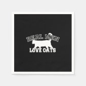 Echte Mannen Love Cats Silhouette Servetten (Voorkant)