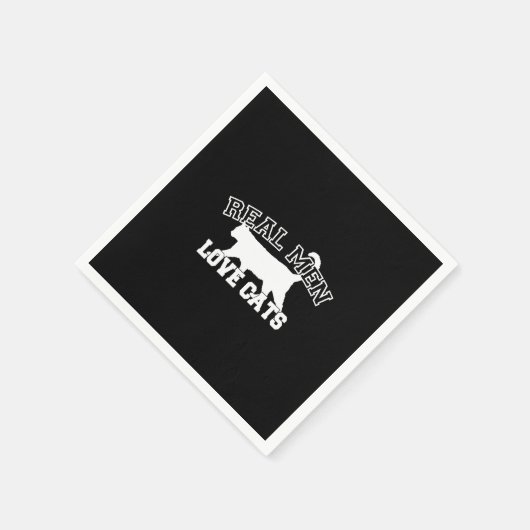 Echte Mannen Love Cats Silhouette Servetten (Hoek)