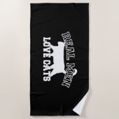 Echte Mannen Love Cats Silhouette Strandlaken (Voorkant)