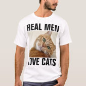 ECHTE MANNEN LOVE CATS Sinaasappel Tabby T-shirts (Voorkant)