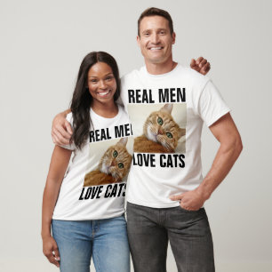 ECHTE MANNEN LOVE CATS Sinaasappel Tabby T-shirts