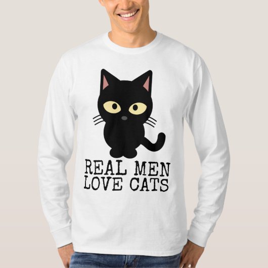 ECHTE MANNEN LOVE CATS T-shirts en sweatshirts (Voorkant)