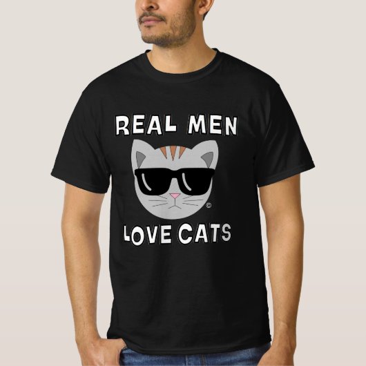 ECHTE MANNEN LOVE CATS Zonnebril Cat T-shirt (Voorkant)