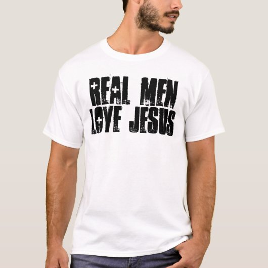 ECHTE MANNEN LOVE JESUS, t-shirts, sweatshirts, ho T-shirt (Voorkant)