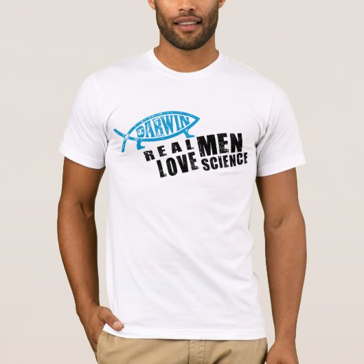 Echte Mannen Love Science T-shirt (Voorkant)
