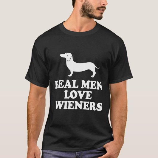 Echte Mannen Love Wiener Dachshund T-shirt (Voorkant)