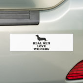 Echte Mannen Love Wieners Bumpersticker (Op auto)