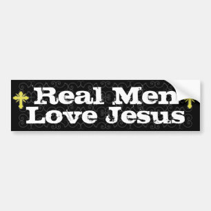 Echte Mannen LoveJesus Christelijke Bumpersticker