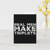 Echte mannen maken tripletten Funny Triplet Vader Kaart (Gele Bloem)