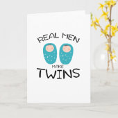 Echte Mannen maken tweeling nieuwe vader Vaderdag Kaart (Gele Bloem)