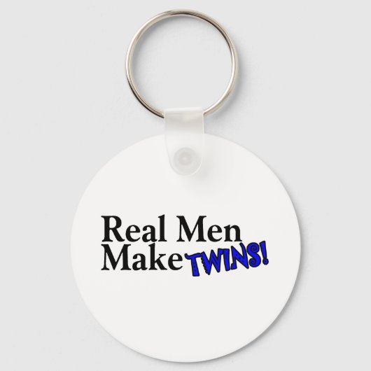 Echte Mannen maken tweelingen blauw Sleutelhanger (Voorkant)