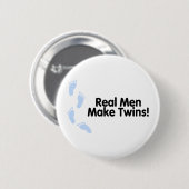 Echte Mannen maken tweelingen (jongens) Ronde Button 5,7 Cm (Voorkant /achterkant)