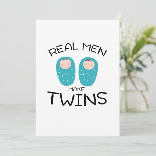 Echte Mannen maken tweelingen Nieuwe pap Vaderdag  Kaart (Staand voorkant)