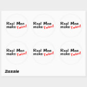 Echte Mannen maken tweelingen Ronde Sticker (Vel)