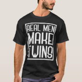 Echte Mannen maken tweelingen, vader van twee, pap T-shirt (Voorkant)