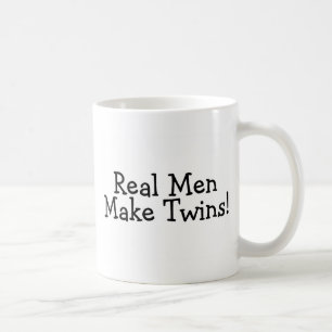 Echte Mannen maken tweelingen (zwart) Koffiemok