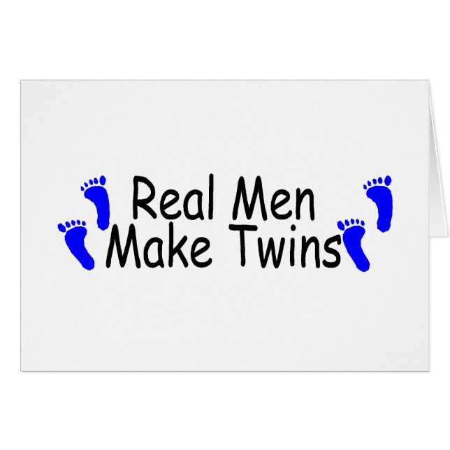 Echte Mannen maken Twins Blue Footprint (Voorkant Horizontaal)