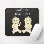 Echte Mannen maken Twins Mousepad Muismat (Met muis)