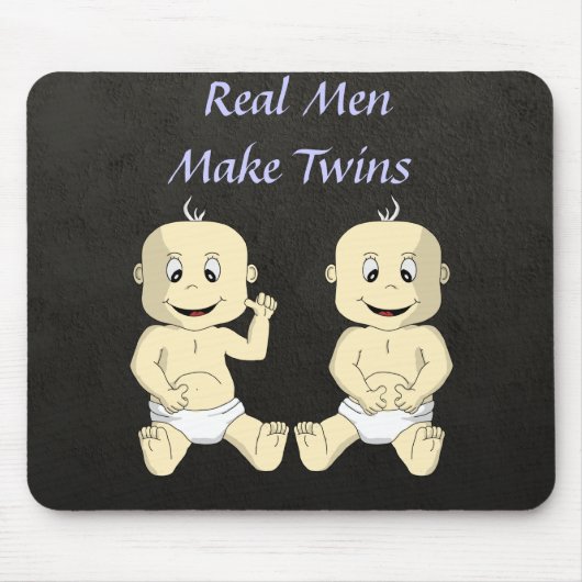 Echte Mannen maken Twins Mousepad Muismat (Voorkant)
