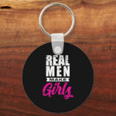 Echte Mannen-Makes Girl Father Funny New Dad Gift  Sleutelhanger (Voorkant)