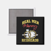 Echte Mannen marry Redhead Wedding Groom Bride Gin Magneet (Voorkant / Achterkant)