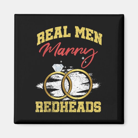 Echte Mannen marry Redhead Wedding Groom Bride Gin Magneet (Voorkant)