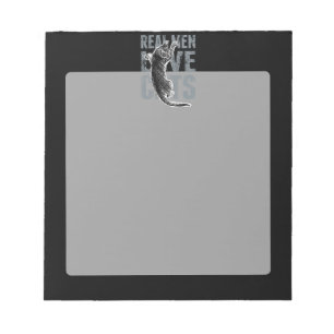 Echte Mannen met liefdeskatten in een grunge stijl Notitieblok