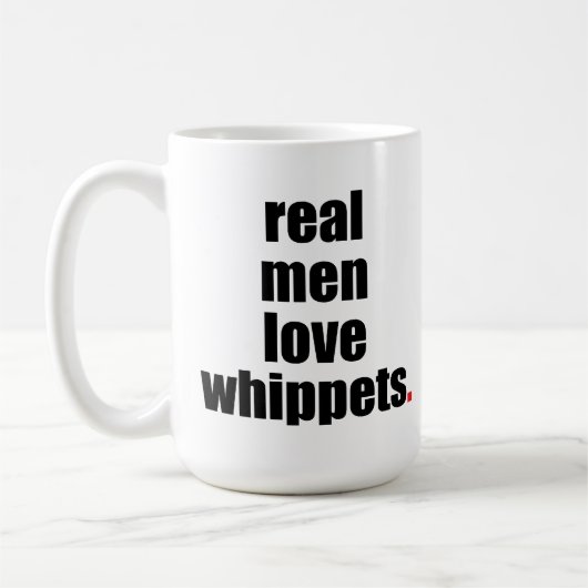 Echte Mannen Mok van Liefde Whippets (Links)