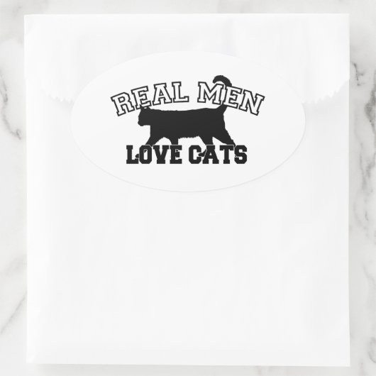 Echte Mannen Ovale Sticker (Tas)