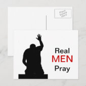 Echte Mannen Pray Briefkaart (Voorkant / Achterkant)