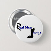 Echte Mannen Pray Ronde Button 5,7 Cm (Voorkant /achterkant)