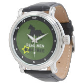 Echte mannen rennen vrij & wild zwart paard (stoer horloge (Gekanteld)