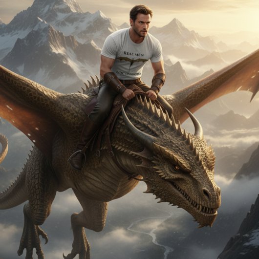 Echte Mannen rijden draken T-shirt