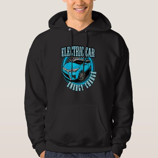 Echte Mannen rijden elektrische auto E-Car Plug-In Hoodie (Voorkant)