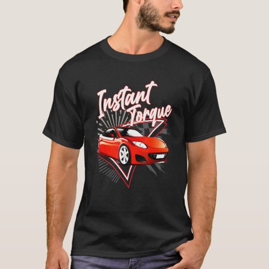 Echte Mannen rijden elektrische auto E-Car plug-in T-shirt (Voorkant)