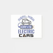 Echte Mannen rijden elektrische auto's aansluiten Post-it® Notes (Voorkant)