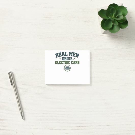 Echte Mannen rijden Elektrische auto's Post-it® Notes (Kantoor)