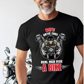 "Echte Mannen rijden op een fiets" Funny Biker T-s T-shirt