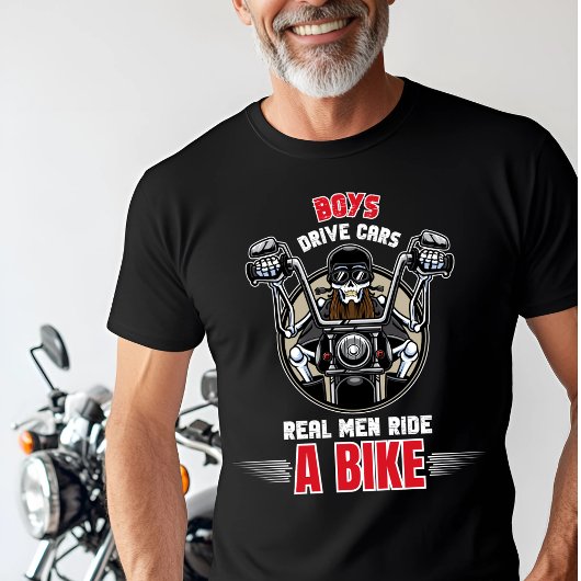 "Echte Mannen rijden op een fiets" Funny Biker T-s T-shirt