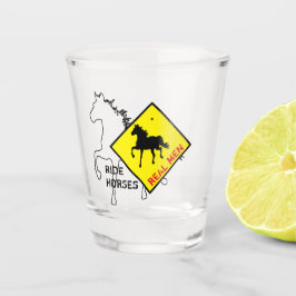 Echte mannen rijden op paarden & Black Horse Party Shot Glas