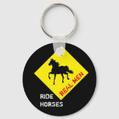 Echte Mannen Rijden op Paarden & Black Horse Party Sleutelhanger (Achterkant)