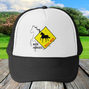 Echte Mannen Rijden op Paarden & Black Horse Party Trucker Pet