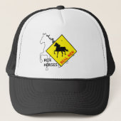 Echte Mannen Rijden op Paarden & Black Horse Party Trucker Pet (Voorkant)