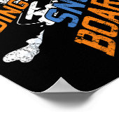 Echte Mannen Rijden Snowboard Snowboarder Winter E Poster (Hoek)