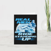 Echte Mannen Rijden Staand Op Jetski Design Kaart (Voorkant)