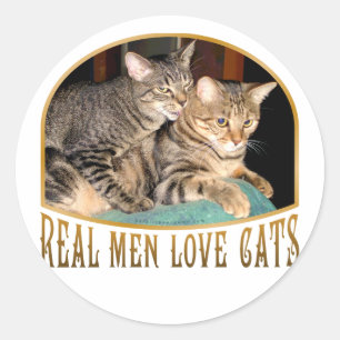 Echte Mannen Ronde Sticker