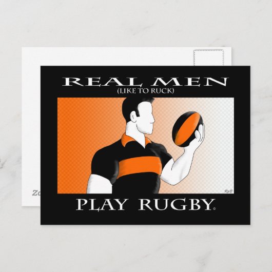 Echte Mannen: Rugby Briefkaart (Voorkant / Achterkant)
